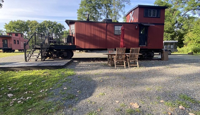 All aboard! Riverfront FJ&G Caboose