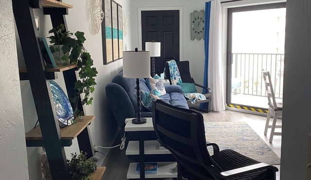 beachside condo with ocean and river views, new pool & onsite beach access