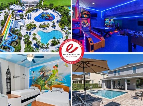 Beautiful Home With Private Pool, Media & Game Room Near Disney With Waterpark And Resort Access At Encore Resorts Reunion - 210Cl