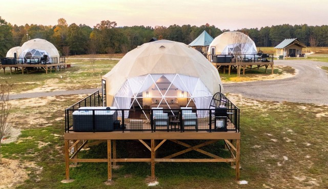 Lake Front Geodesic Dome: Hot Tub, TV, & Lake Views