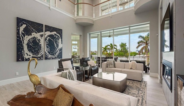 Luxury Waterfront Retreat - 6BR, Heated Pool, Walk to Beach