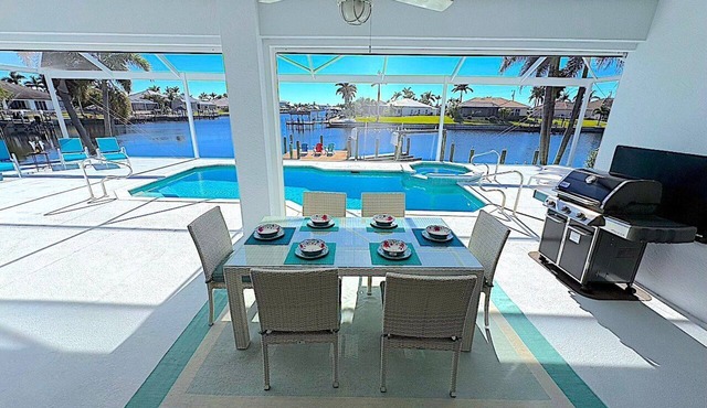 Michaela 1059 Gulf Access 3BR Heated Pool/Spa and Large Dock with Tiki, Kayaks Included