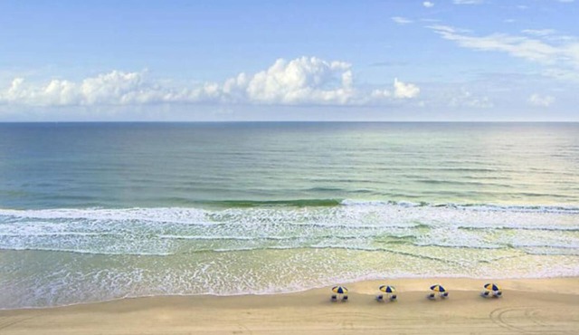Ormond Beach beachfront studio with view of the Atlantic Ocean.