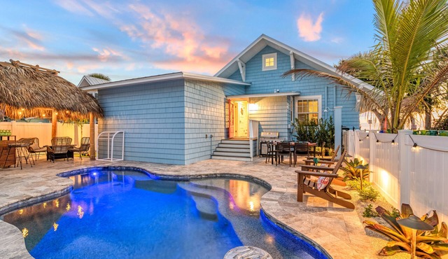 Salty Sister: Stunning Beachfront Vacation Home with Heated Pool, Steps from Anna Maria Island Beach