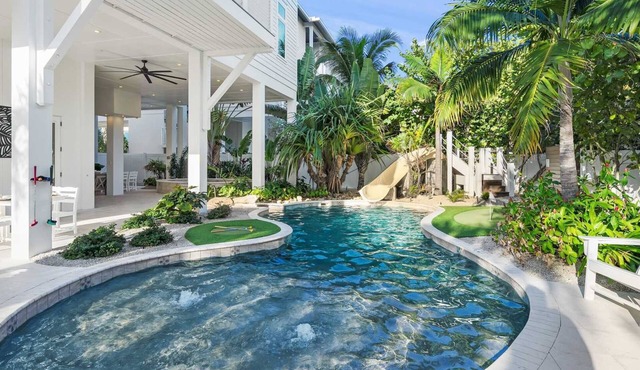 Steps to Beach/Pool w/Slide and Chipping Green