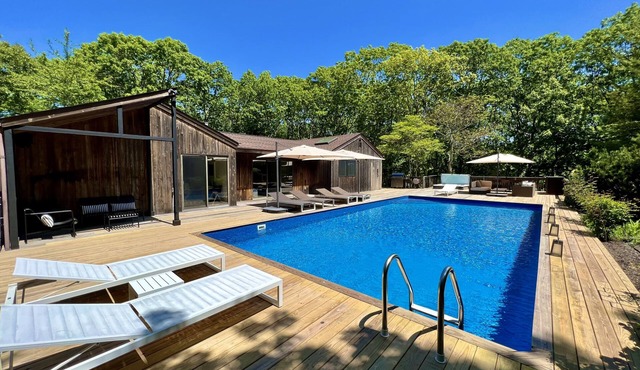 Stylish East Hampton Home w/Heated Pool & Hot Tub