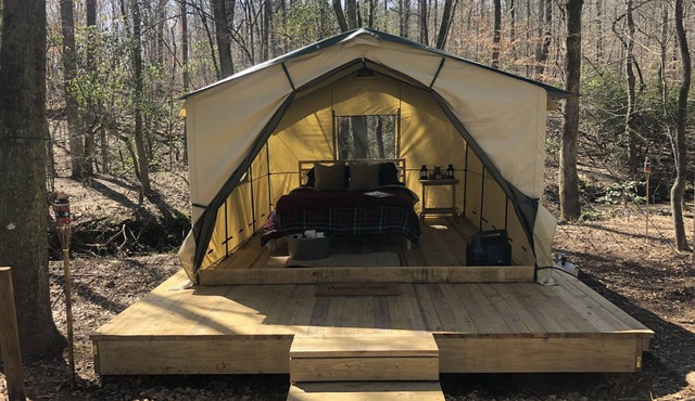 The "Double" has 2 sites & great for groups; Whiskey River II has a ramp