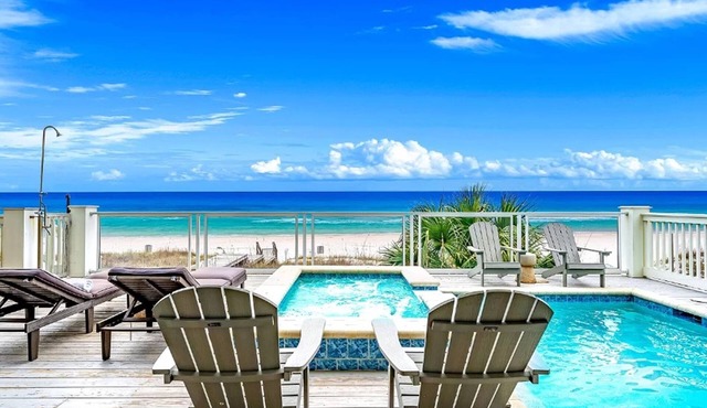 The Sunset House! 9 BR, Lux Gulf Front Beach Home. Private Pool, Pets ok.