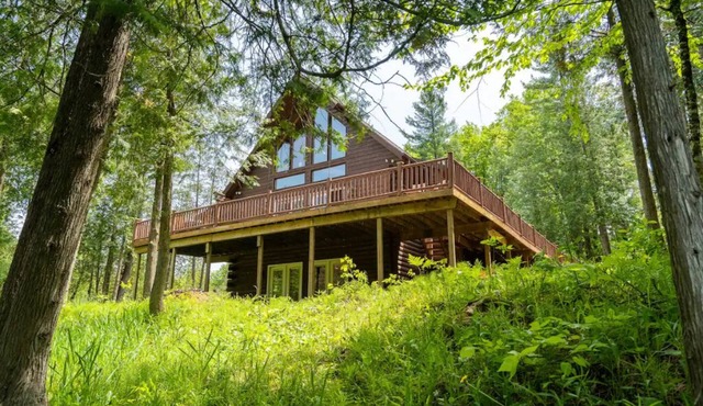 Tranquil cabin on the Pine River